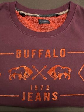 Buffalo David Bitton Burgundy Sweatshirt with Orange Graphic